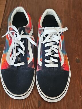 Vans Multicolor Tie-Dye Skate Shoes with White Stripe